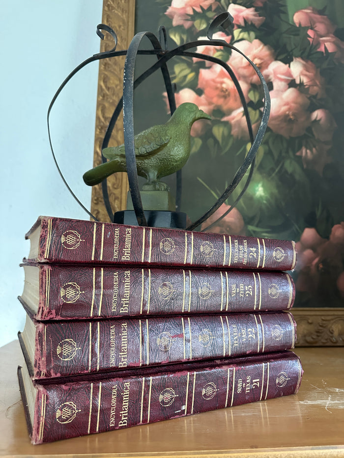 1950s Perfectly Tattered Burgundy Encyclopedia