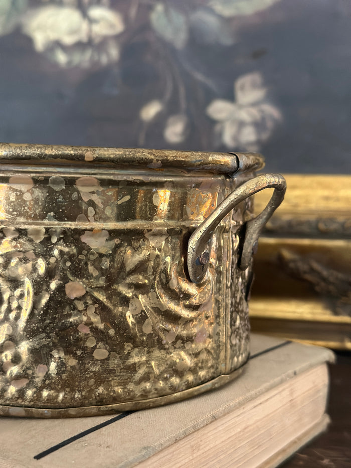 Vintage Brass Planter with Handles