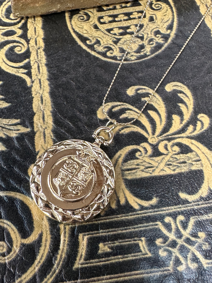 French Crest Coin Necklace