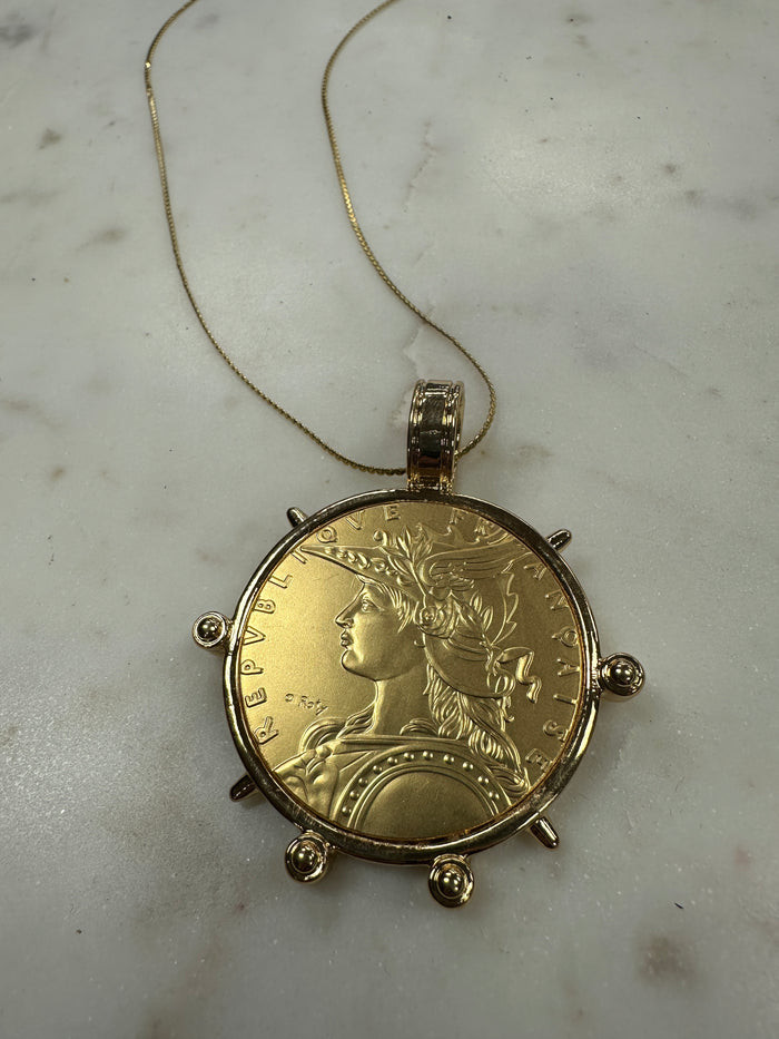 20” Gold Madagascar Coin Necklace