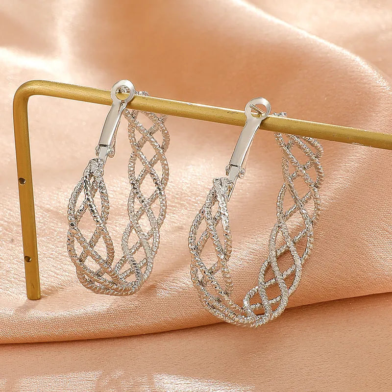 Silver Braided Hoop Earrings