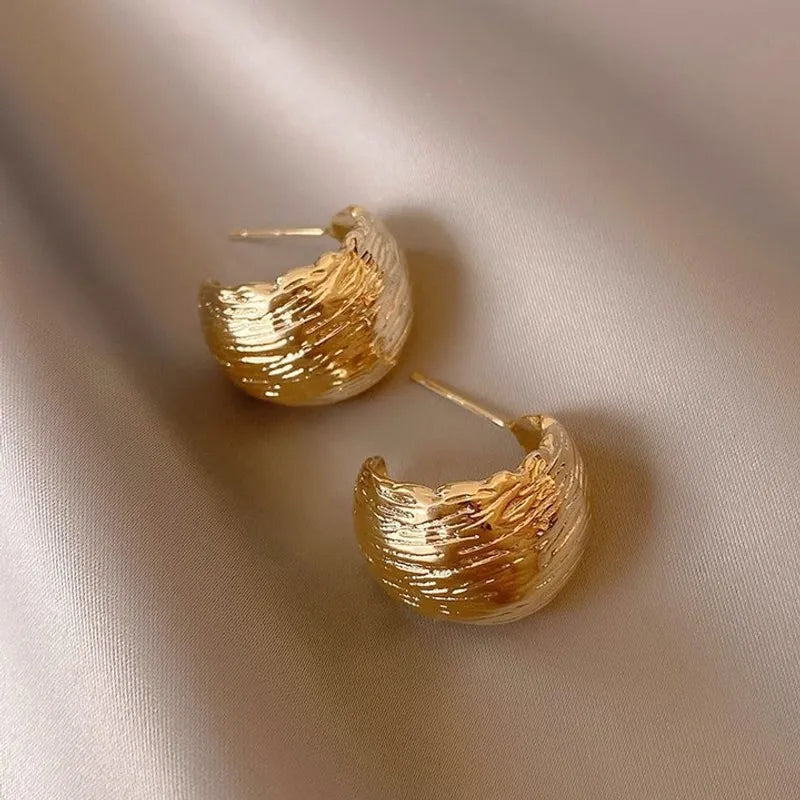 Textured Gold Earrings