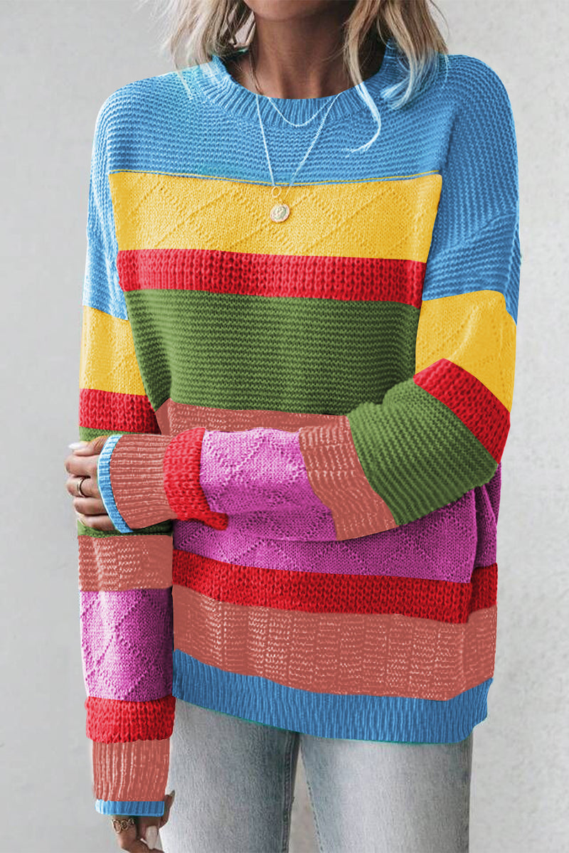 *WEBSITE EXCLUSIVE* Colorblock  Crew Neck Sweater