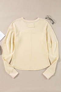 *WEBSITE EXCLUSIVE* Beige Thermal Long Sleeve Top