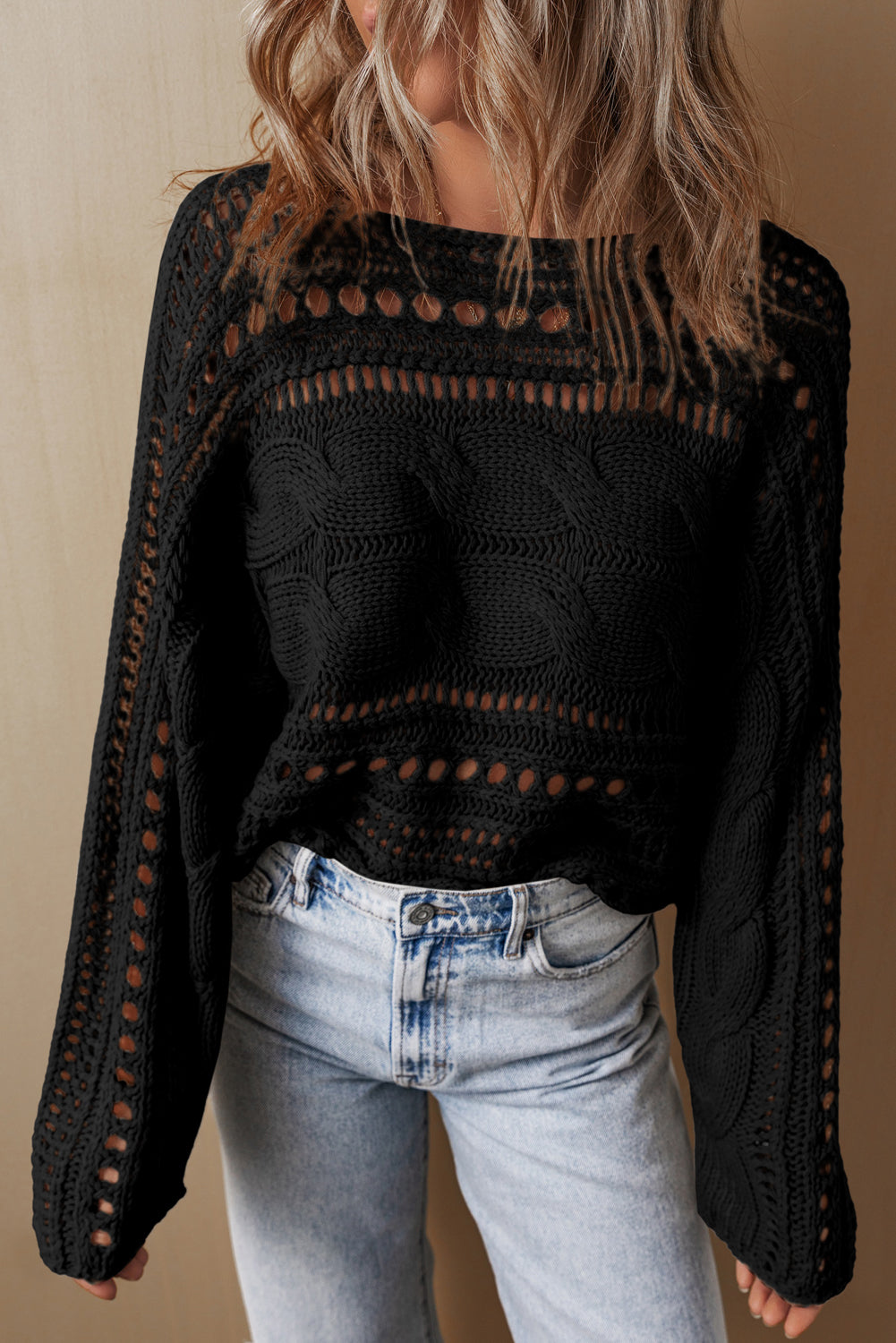 *WEBSITE EXCLUSIVE* Isabella Black Cropped Sweater