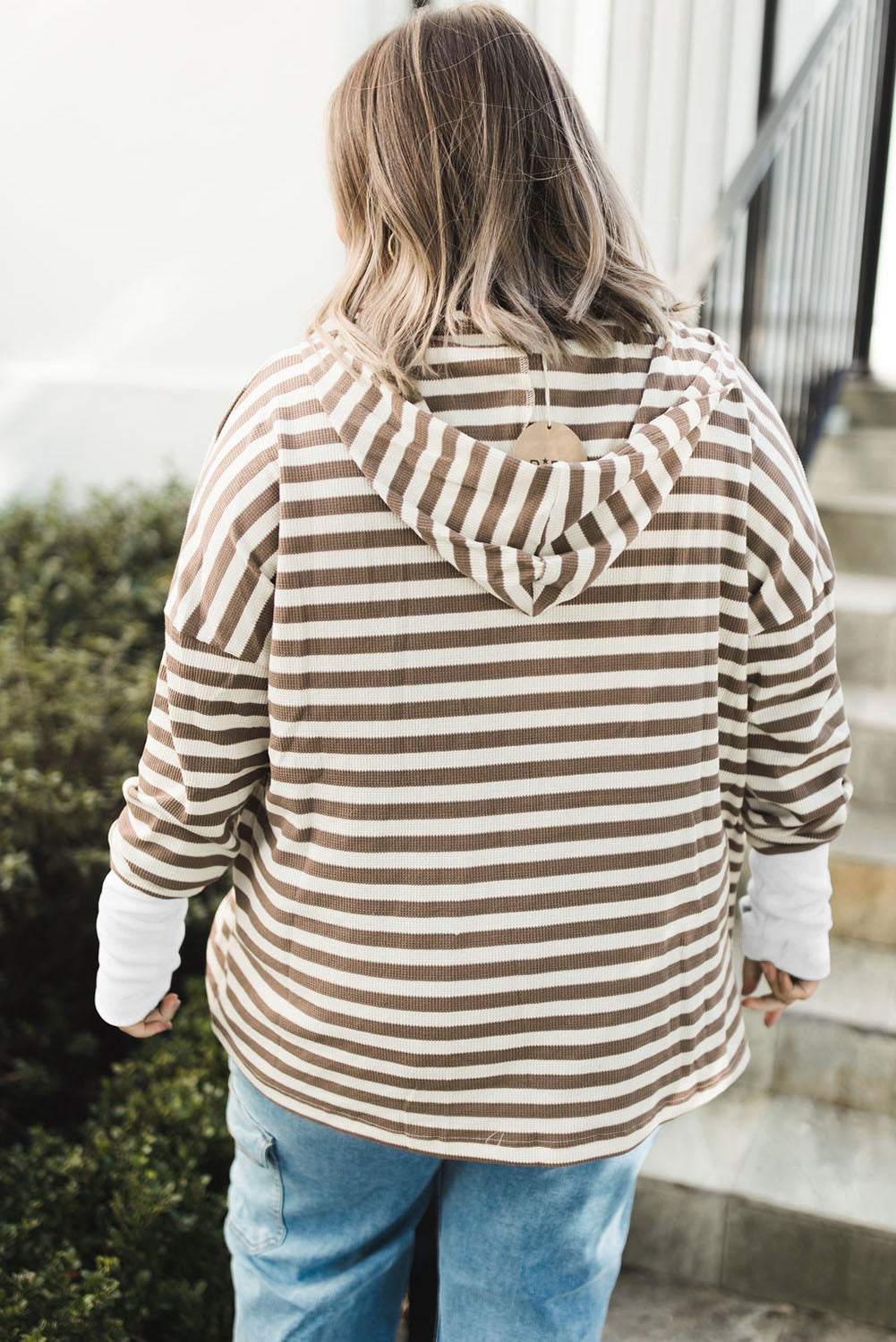 *WEBSITE EXCLUSIVE* Brown Stripe Drop Sleeve