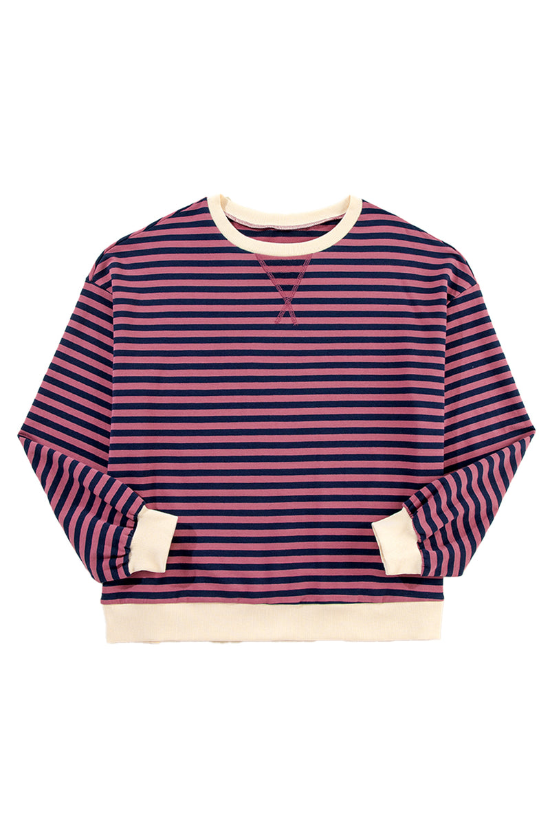 *WEBSITE EXCLUSIVE* Stripe Contrast Edge Oversized Pullover