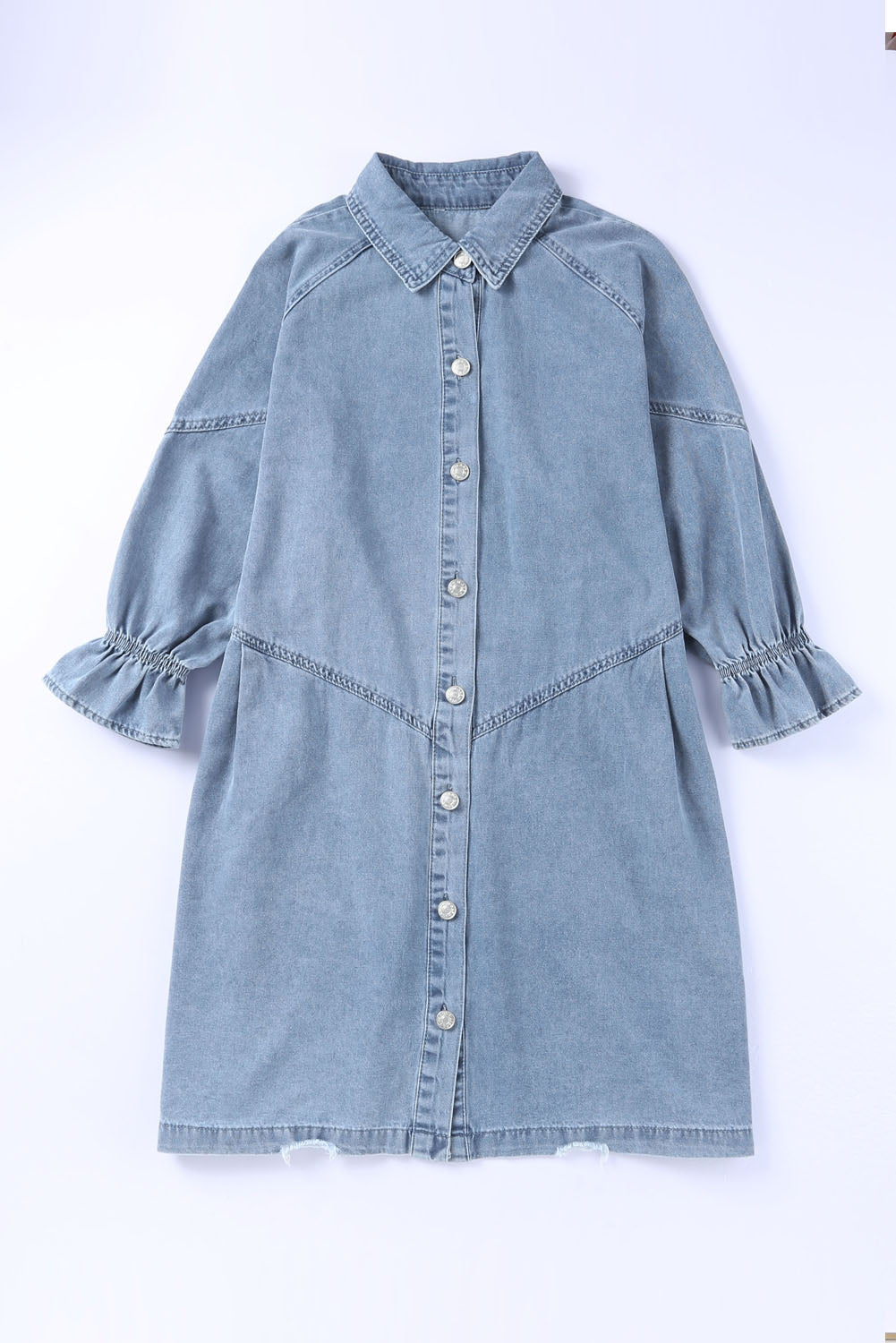 *WEBSITE EXCLUSIVE* Daria Ruffle Denim Short Dress