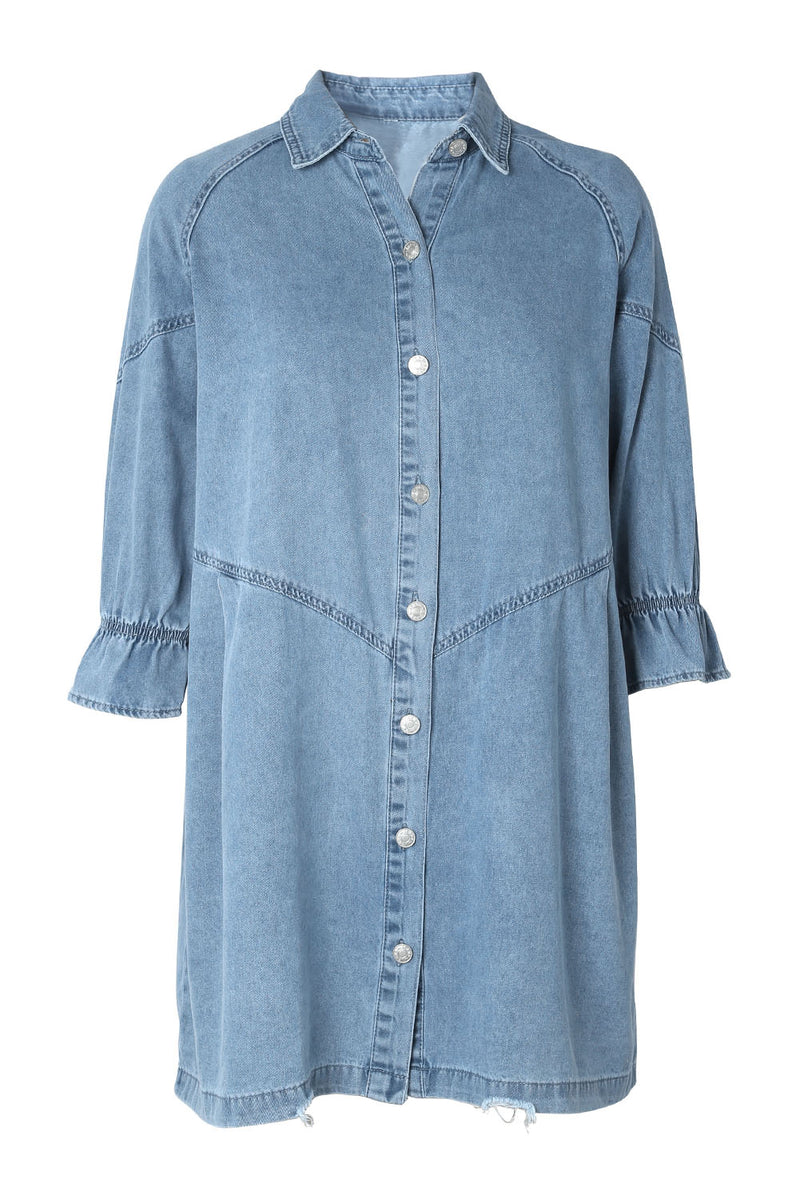 *WEBSITE EXCLUSIVE* Daria Ruffle Denim Short Dress