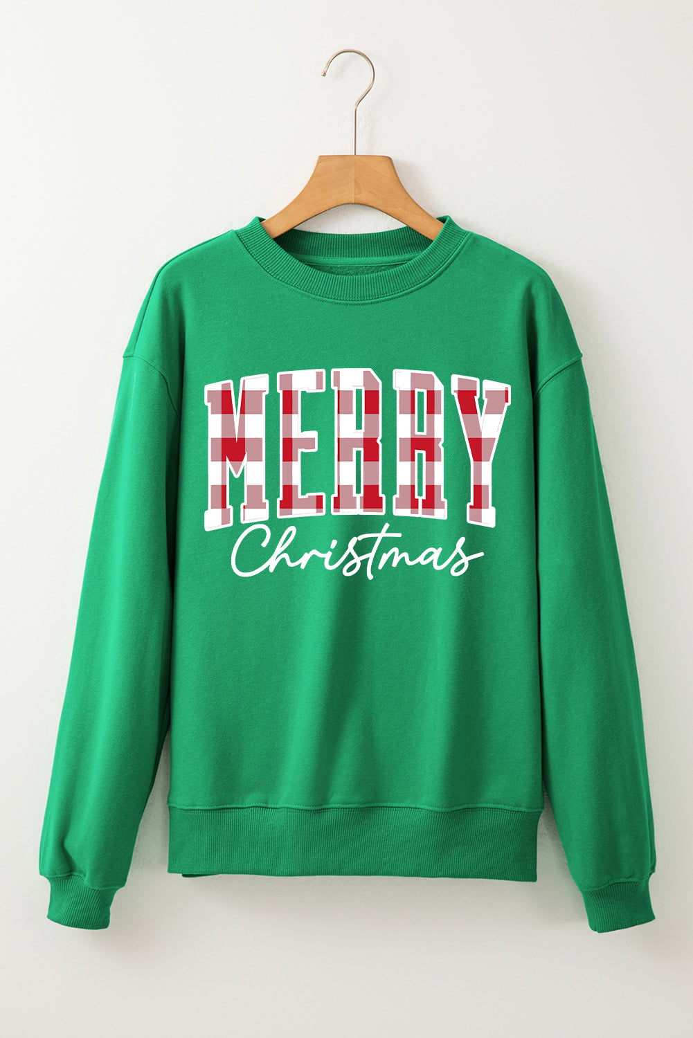 *Website Exclusive * Dark Green Merry Christmas Heat Transfer Graphic Sweatshirt