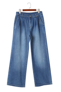 *WEBSITE EXCLUSIVE* Carly Dark Blue Slouchy Pocket Casual Wide Leg Jeans