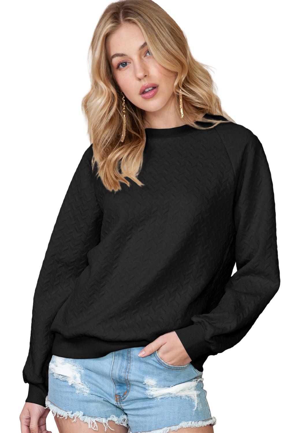 *WEBSITE EXCLUSIVE* Ava Textured Pullover Sweatshirt