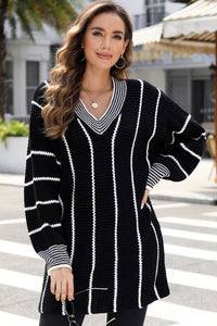 *WEBSITE EXCLUSIVE*  V Neck Loose Tunic Sweater