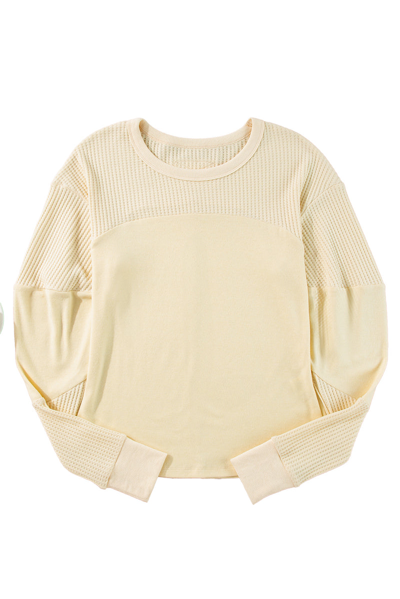 *WEBSITE EXCLUSIVE* Beige Thermal Long Sleeve Top