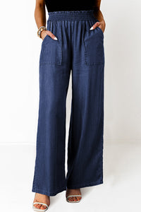 *WEBSITE EXCLUSIVE*  Landry Smocked High Waist Wide Leg Jeans