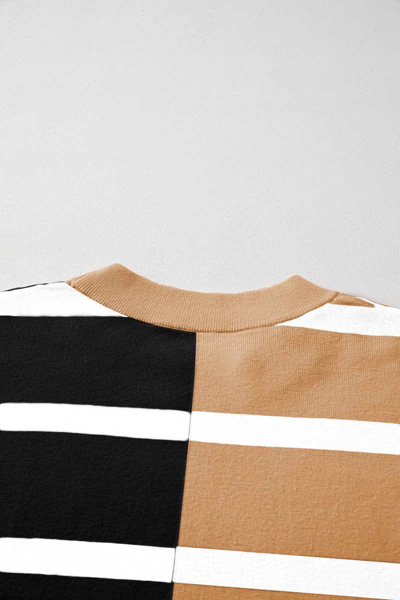 *WEBSITE EXCLUSIVE* Hannah Stripe Exposed Seam Loose Sweatshirts