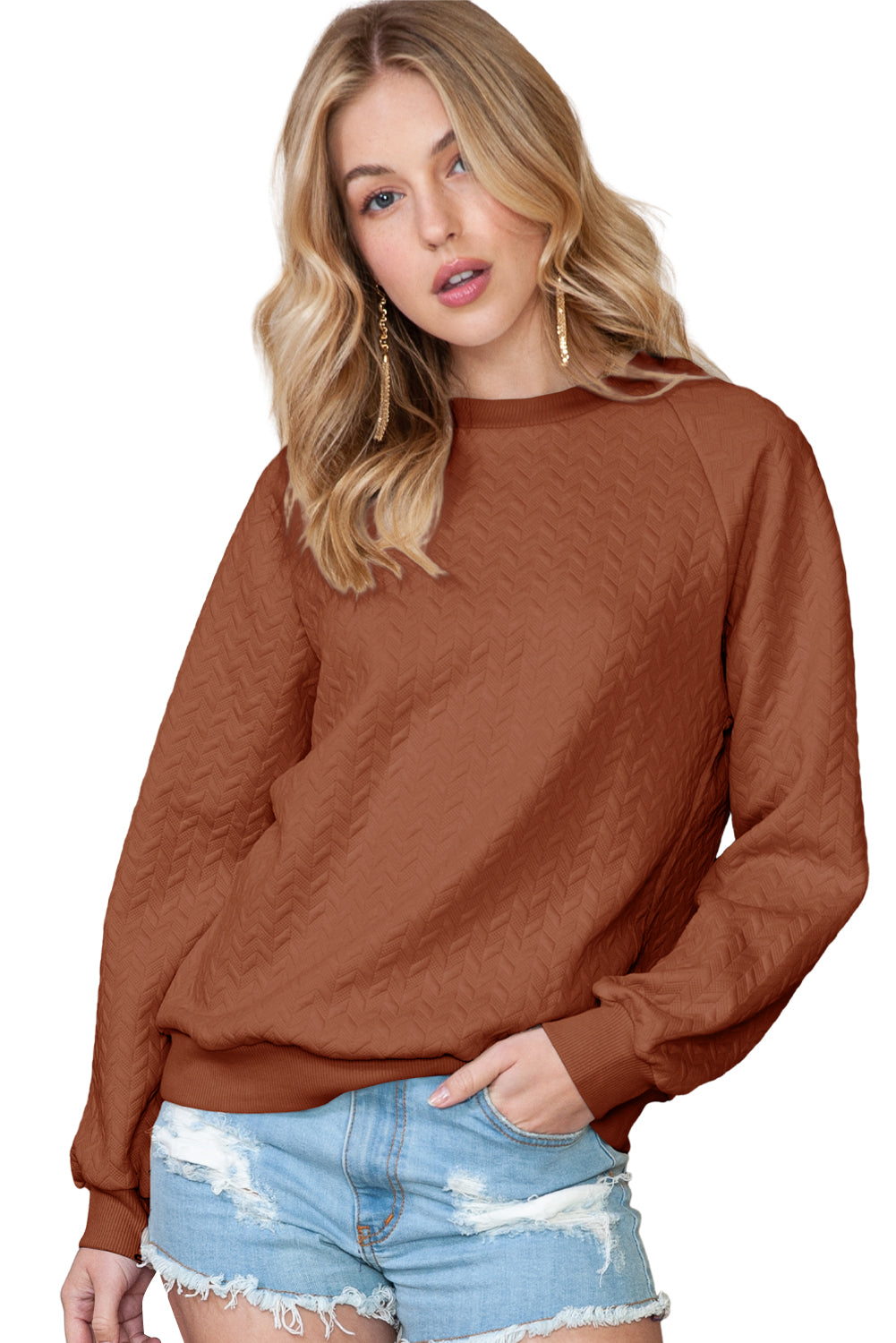 *WEBSITE EXCLUSIVE* Ava Textured Pullover Sweatshirt