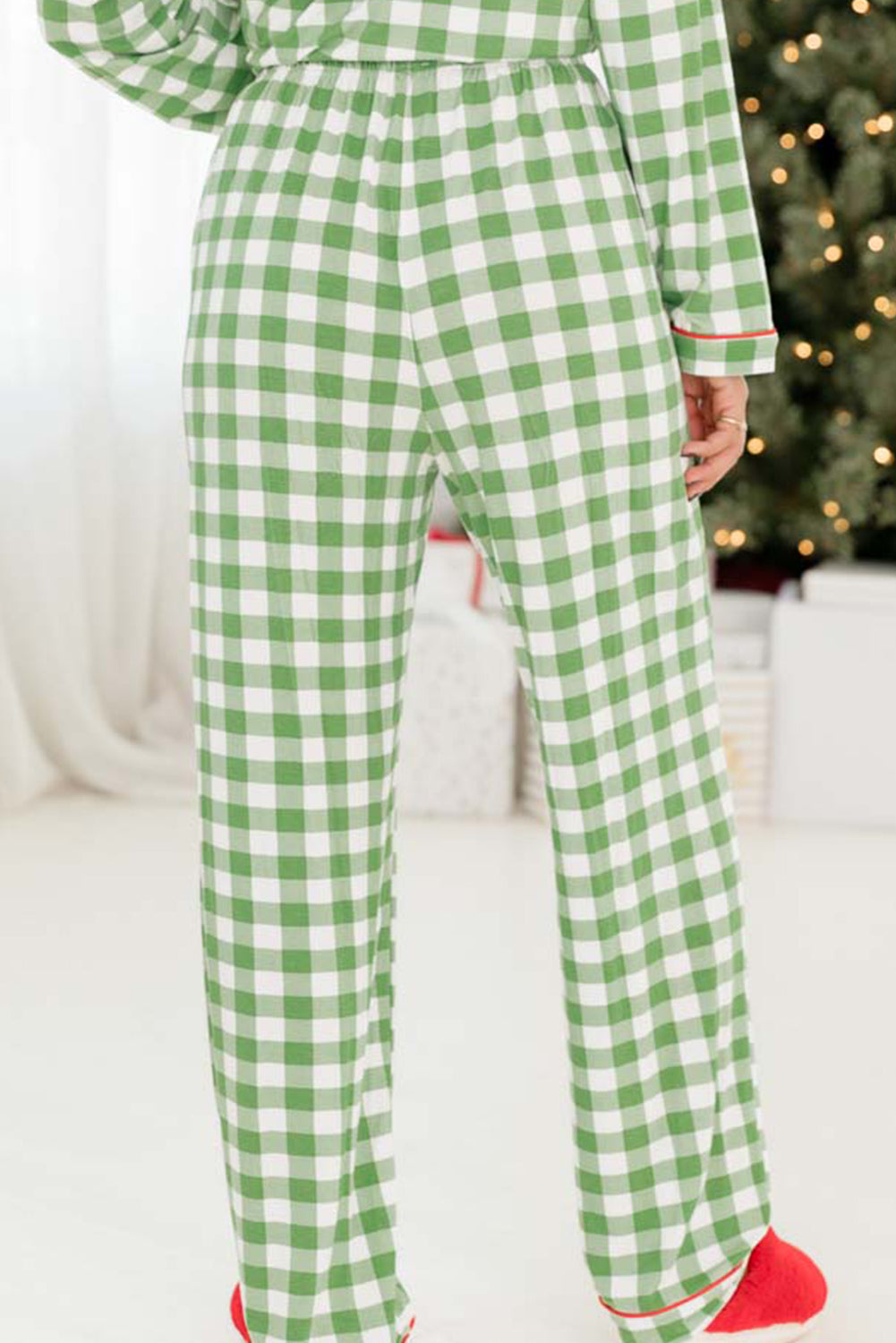 *WEBSITE EXCLUSIVE* Light Green Checked Pajama Set