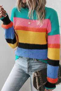 *WEBSITE EXCLUSIVE* Colorblock  Crew Neck Sweater