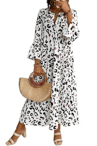 *Website Exclusive* Waverley White Leopard Print Maxi Dress