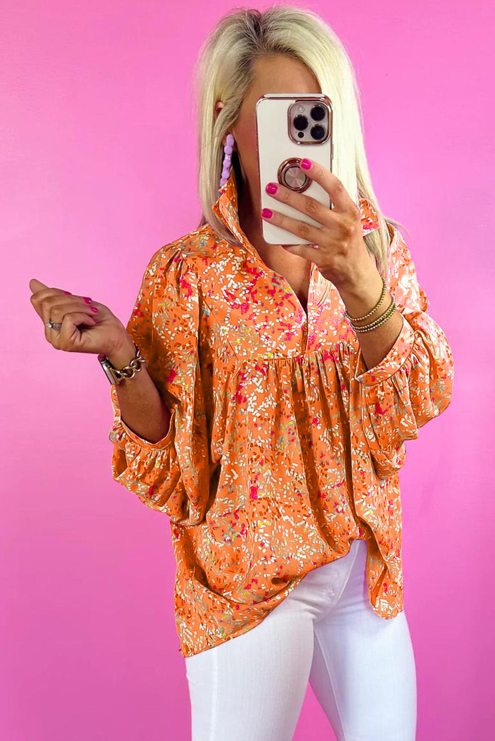 *WEBSITE EXCLUSIVE*  Print  Babydoll Blouse