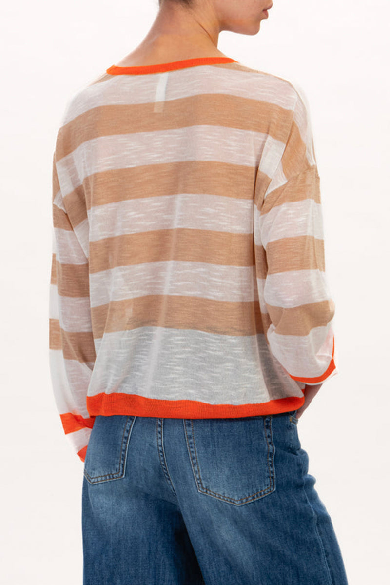 *WEBSITE EXCLUSIVE*  Striped Round Neck Sweater