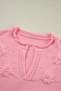 *WEBSITE EXCLUSIVE*  Matilda Flower Pattern Knitted Notched Neck Sweater