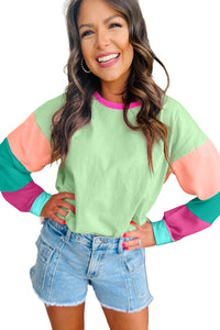 *WEBSITE EXCLUSIVE* Lucy Color Block Sleeve Loose Fit Top