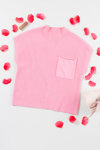 *Website Exclusive* Lee Patch Pocket Ribbed Knit Short Sleeve Sweater