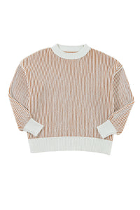 *WEBSITE EXCLUSIVE* Isla Striped Contrast Trim Loose Sweater