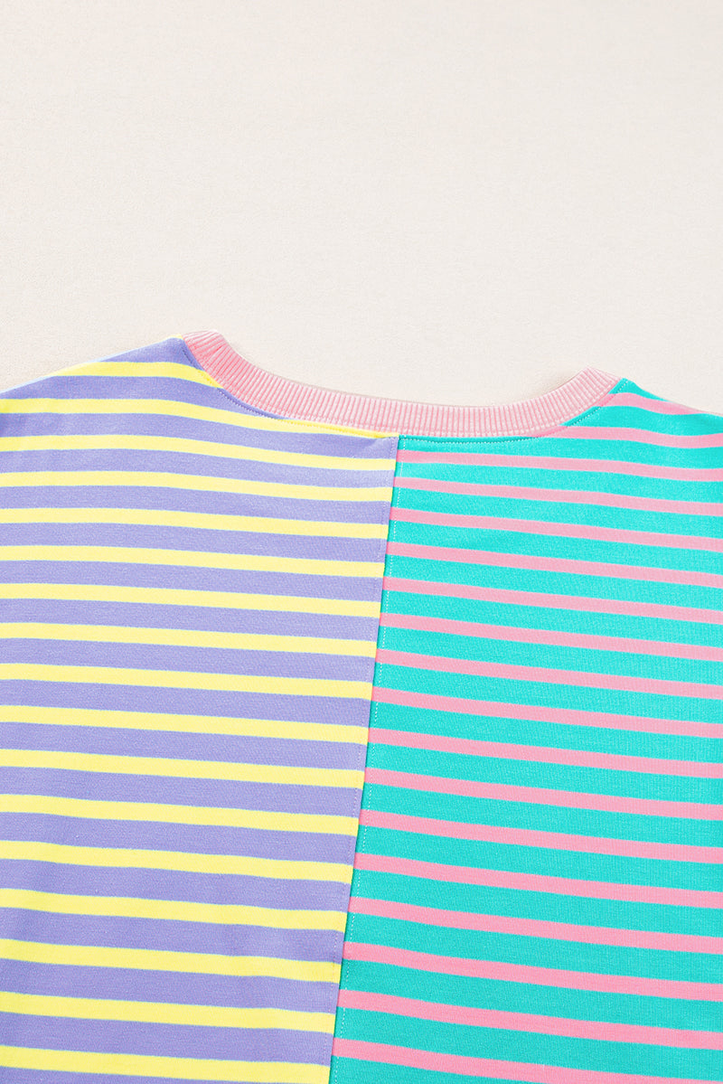 *WEBSITE EXCLUSIVE* Addie Stripe Colorblock Oversized Sweatshirt