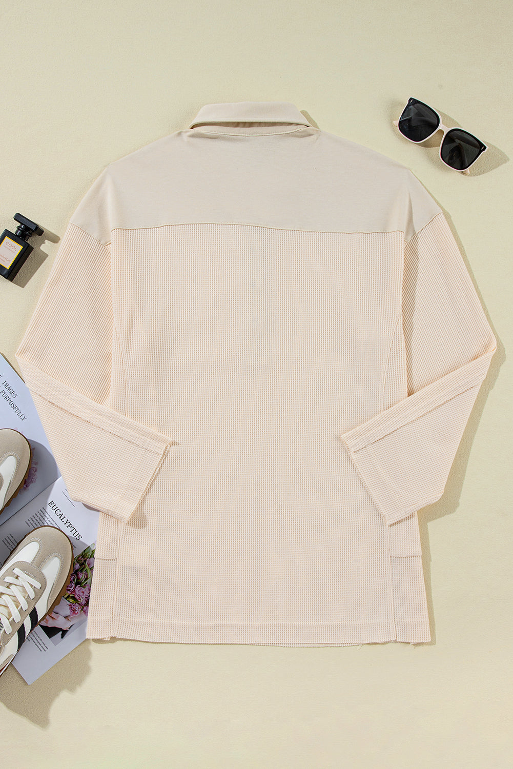 *WEBSITE EXCLUSIVE* Rachael Waffle Long Sleeve Henley Top