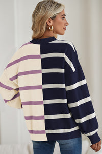 *WEBSITE EXCLUSIVE* Hannah Stripe Exposed Seam Loose Sweatshirts