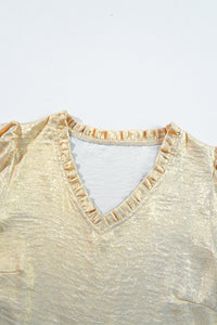 *WEBSITE EXCLUSIVE* Kate Gold Metallic Babydoll Blouse