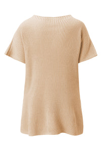 *WEBSITE EXCLUSIVE*  Delia Side Slit Short Sleeve Oversized Sweater