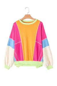 *Website Exclusive * Colorblock Patchwork Drop Shoulder Top