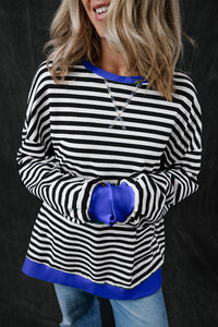 *WEBSITE EXCLUSIVE* Stripe Contrast Edge Oversized Pullover