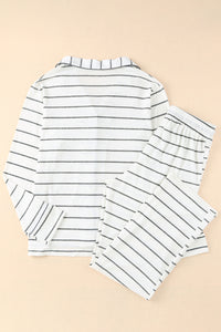 *WEBSITE EXCLUSIVE* White Striped Pajama Set