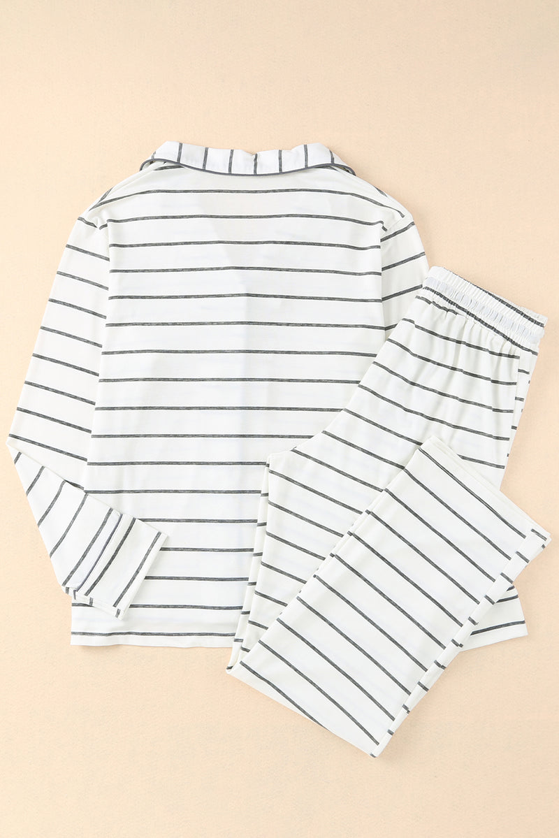 *WEBSITE EXCLUSIVE* White Striped Pajama Set