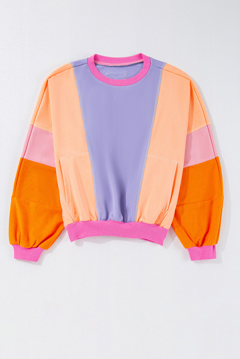 *Website Exclusive * Colorblock Patchwork Drop Shoulder Top