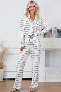 *WEBSITE EXCLUSIVE* White Striped Pajama Set