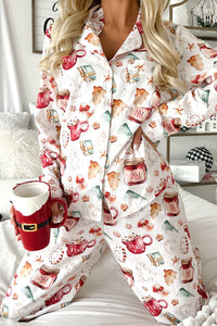 *WEBSITE EXCLUSIVE* White Christmas Pattern Pajama Set