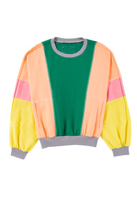 *Website Exclusive * Colorblock Patchwork Drop Shoulder Top