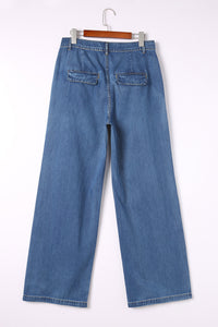 *WEBSITE EXCLUSIVE* Carly Dark Blue Slouchy Pocket Casual Wide Leg Jeans