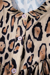 *Website Exclusive*  Leopard Print Balloon Sleeve Loose Blouse