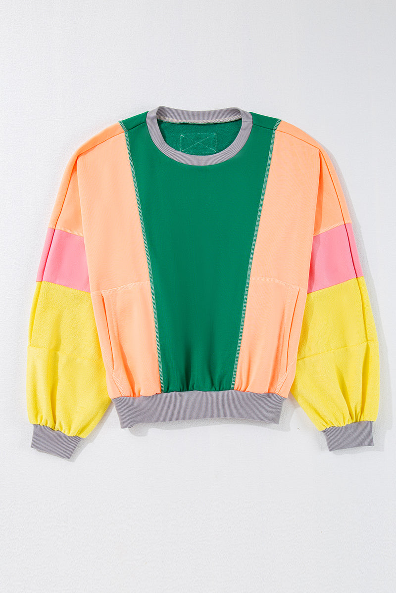 *Website Exclusive * Colorblock Patchwork Drop Shoulder Top