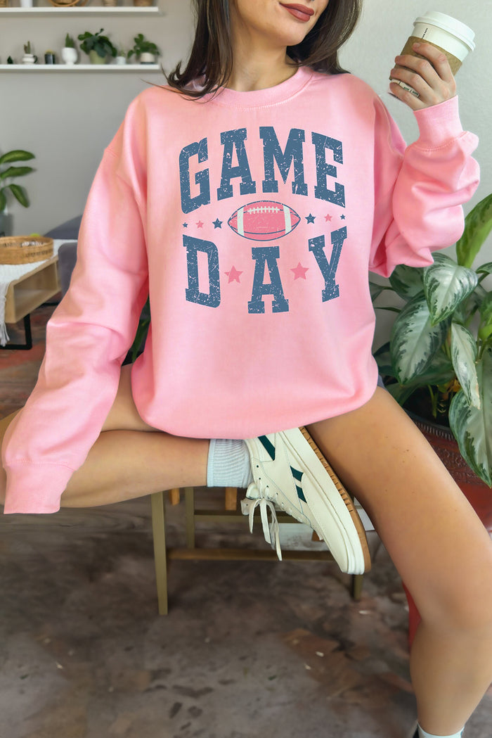 *WEBSITE EXCLUSIVE* Pink GAME DAY Graphic  Sweatshirt