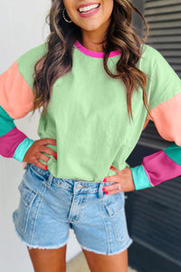 *WEBSITE EXCLUSIVE* Lucy Color Block Sleeve Loose Fit Top