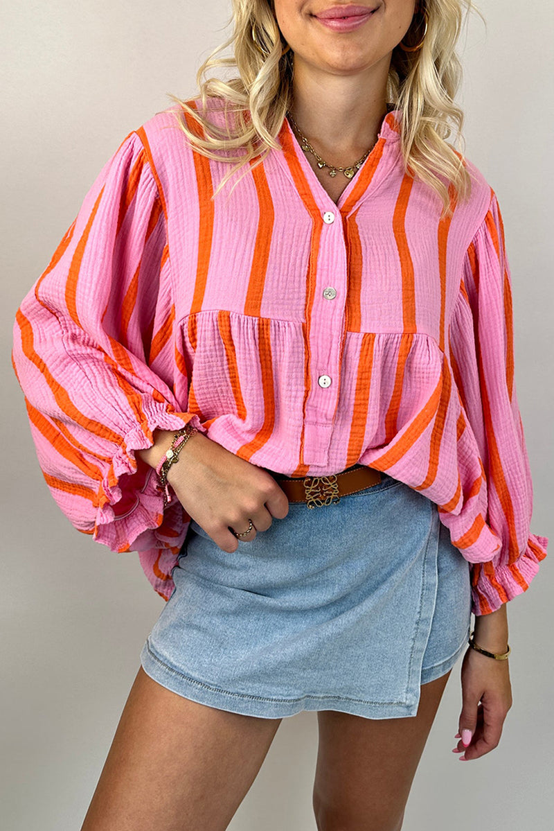 *WEBSITE EXCLUSIVE* Orange & Pink Stripe Top