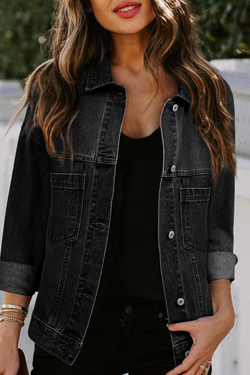 *WEBSITE EXCLUSIVE* Emma Oversized Pocketed Denim Jacket